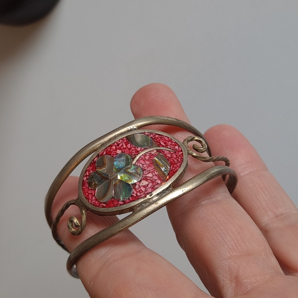Vintage Alpaca Mexico Cuff Bracelet